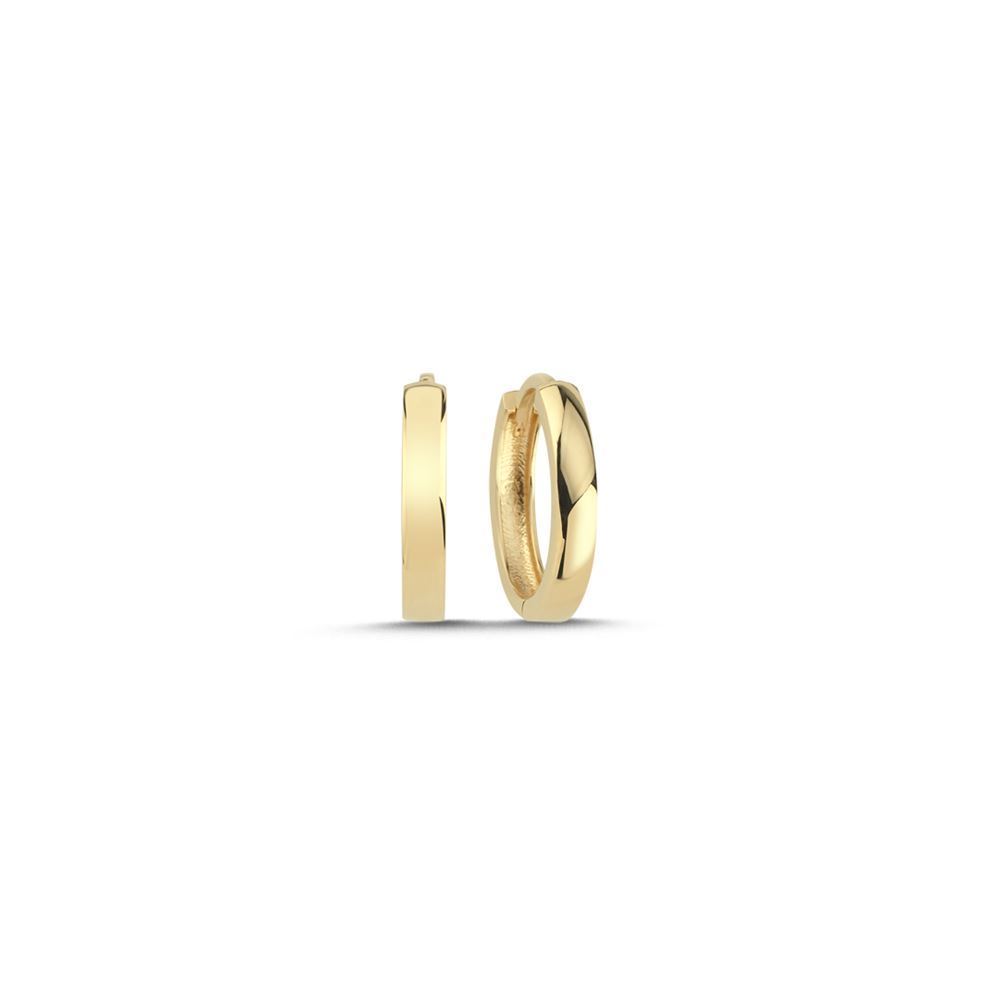 Orta Boy Sade Oval Halka Küpe (1,5x1,5 cm 2 mm)